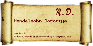 Mendelsohn Dorottya névjegykártya